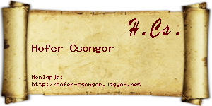 Hofer Csongor névjegykártya